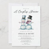 Invitation Mignonne M. Mme Snowman Funny Fête des mariées d'h (Devant)