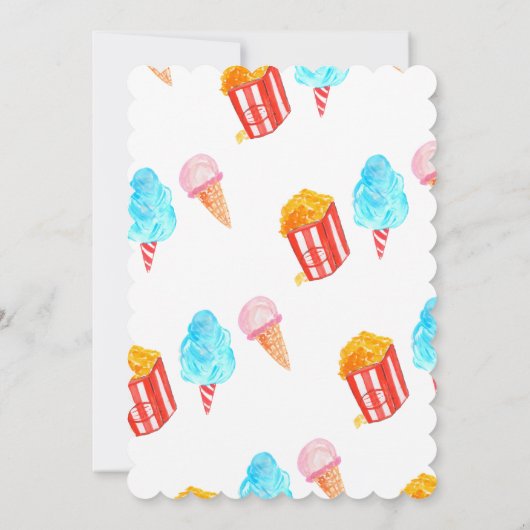 Invitation Mignonne Main Drake Carnival Circus Anniversaire (Dos)