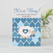 Invitation Mignonne Mama Sheep C'est un garçon ! Baby shower (Debout devant)
