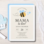 Invitation Mignonne Mama to Bee Baby shower Bleu