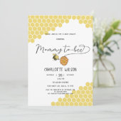 Invitation Mignonne Maman À Être Baby shower Honeycomb (Debout devant)
