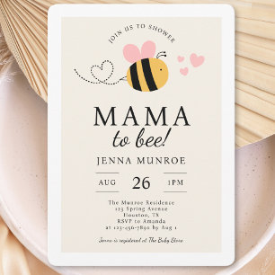 Invitation Mignonne Maman À Être Baby shower Rose
