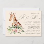 Invitation Mignonne maman et Baby shower bébé Giraffe (Devant)