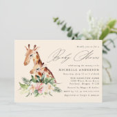 Invitation Mignonne maman et Baby shower bébé Giraffe (Debout devant)