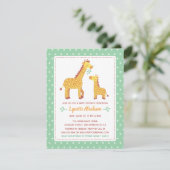 Invitation Mignonne maman et Baby shower de girafe enfant (Debout devant)