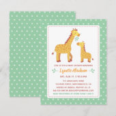 Invitation Mignonne maman et Baby shower de girafe enfant (Devant / Derrière)