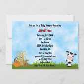 Invitation Mignonne maman et bébé vache Automne Baby shower I (Dos)