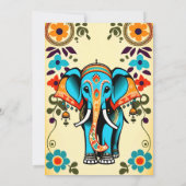 Invitation Mignonne mariage indien éléphant mehndi modèle (Dos)