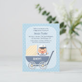 Invitation Mignonne marin en poussette, Baby shower nautique (Debout devant)