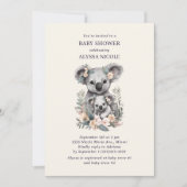 Invitation Mignonne Mère Bébé Koala Fille Baby shower (Devant)