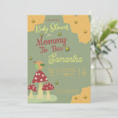 Invitation Mignonne Mère Vert Jaune Rouge À Être Baby shower (Debout devant)