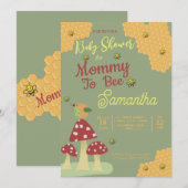 Invitation Mignonne Mère Vert Jaune Rouge À Être Baby shower (Devant / Derrière)