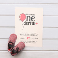 mignonne Miss Onederful Pink Balloon 1er Anniversa
