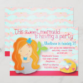 Invitation mignonne moderne de fête d'anniversaire (Devant / Derrière)