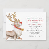 Invitation Mignonne Noël Reindeer vacances NOËL RÉVEIL (Devant)