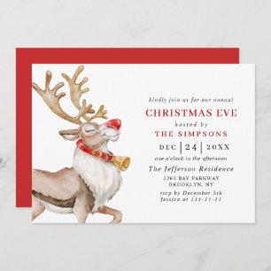 Invitation Mignonne Noël Reindeer vacances NOËL RÉVEIL