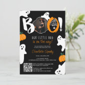 Invitation Mignonne nos petits fantômes de livres baby shower (Debout devant)