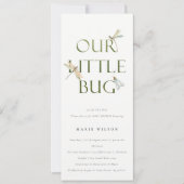 Invitation Mignonne Notre petit Baby shower de libellule vert (Devant)