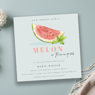 Invitation Mignonne Notre Petit Melon Bleu N'Importe Quel Âge