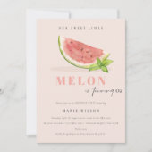 Invitation Mignonne Notre Petit Melon Blush N'Importe Quel Âg (Devant)