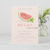 Invitation Mignonne Notre Petit Melon Blush N'Importe Quel Âg (Debout devant)