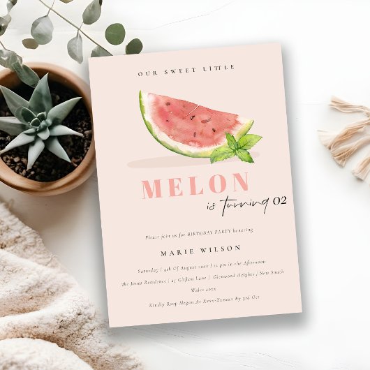 Invitation Mignonne Notre Petit Melon Blush N'Importe Quel Âg