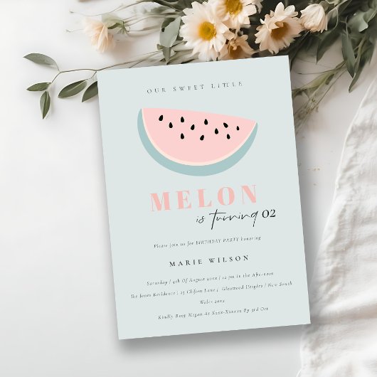 Invitation Mignonne Notre Petit Melon Pastel Blue N'Importe Q