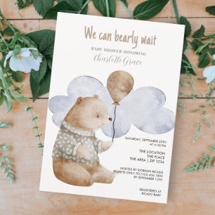Invitation Mignonne Nous Pouvons Attendre Le Baby shower