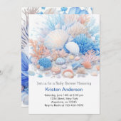Invitation Mignonne Océan Blissé Coquillage Boho Boy Baby sho (Devant / Derrière)