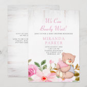 Invitation Mignonne On Peut Attendre Le Baby shower Fille (Devant / Derrière)