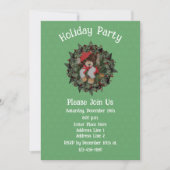 Invitation Mignonne Ours En Fête De Noël De La Couronne (Devant)