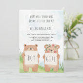 Invitation Mignonne Ours Genre Reveilla Party Boy or girl sig (Debout devant)