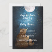 Invitation Mignonne Ours Sur Le Baby shower Lune (Devant)