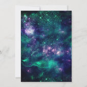 Invitation Mignonne parties scintillant vert violet foncé (Dos)