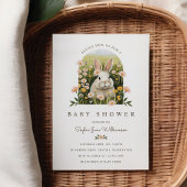 Invitation Mignonne Pays Lapin Fleur sauvage Baby shower fill