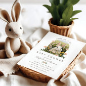 Invitation Mignonne Pays Lapin Fleur sauvage Baby shower fill