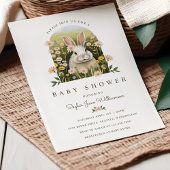 Invitation Mignonne Pays Lapin Fleur sauvage Baby shower fill