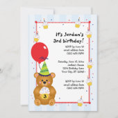 Invitation mignonne personnalisable d'anniversaire (Devant)