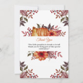 Invitation Mignonne Petite Citrouille Est En Route Baby showe (Dos)