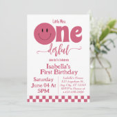 Invitation Mignonne petite Miss Onederful Rose fille 1er anni (Debout devant)