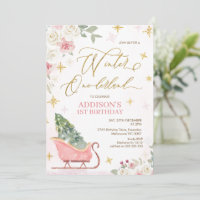 Mignonne Pink Sleigh Winter Onederland 1er anniver