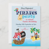 Invitation Mignonne Pirate Expédié Garçons fête d'anniversair (Devant)