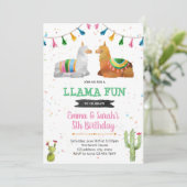 Invitation mignonne pour 2 lamas (Debout devant)