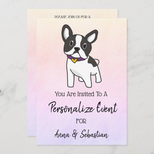 *~* Invitation Mignonne pour l'événement Frenchie  (Devant / Derrière)