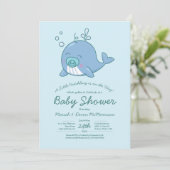 Invitation mignonne pour une baby shower Baleine M (Debout devant)