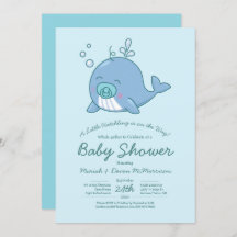 Invitation mignonne pour une baby shower Baleine M