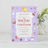 Invitation Mignonne quatrième jour de Noël Parti traditionali (Debout devant)