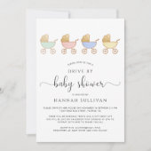 Invitation Mignonne Retro Carrières Parade Drive Par Baby sho (Devant)