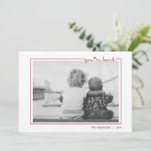 Invitation Mignonne rouge manuscrit Vous êtes adoré Frame Val (Debout devant)