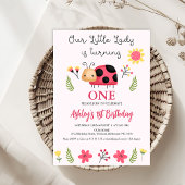 Invitation Mignonne Rouge Noir Notre Petite Ladybug 1er Anniv